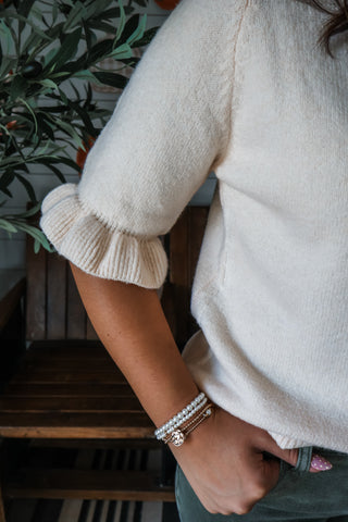 Refined Ruffles Sweater • Cream
