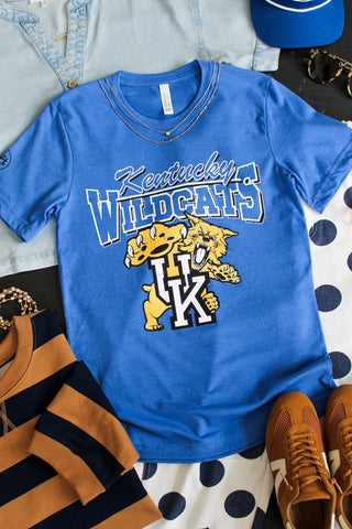 Vintage Wildcats Graphic Tee • Heather Blue