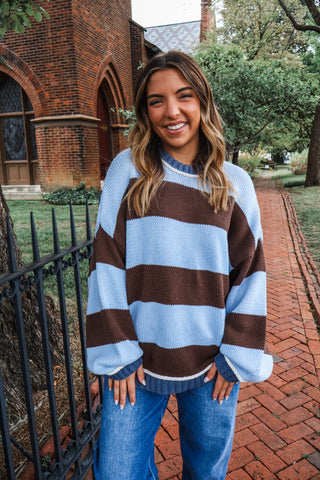 Favorite Season Striped Sweater • Blue/Brown