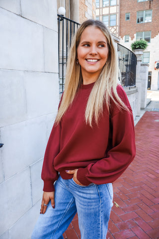 Laidback Luxe Pullover • Merlot