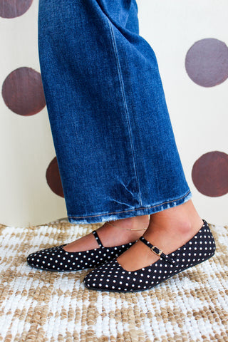 Piper Polka Dot Flat • Black