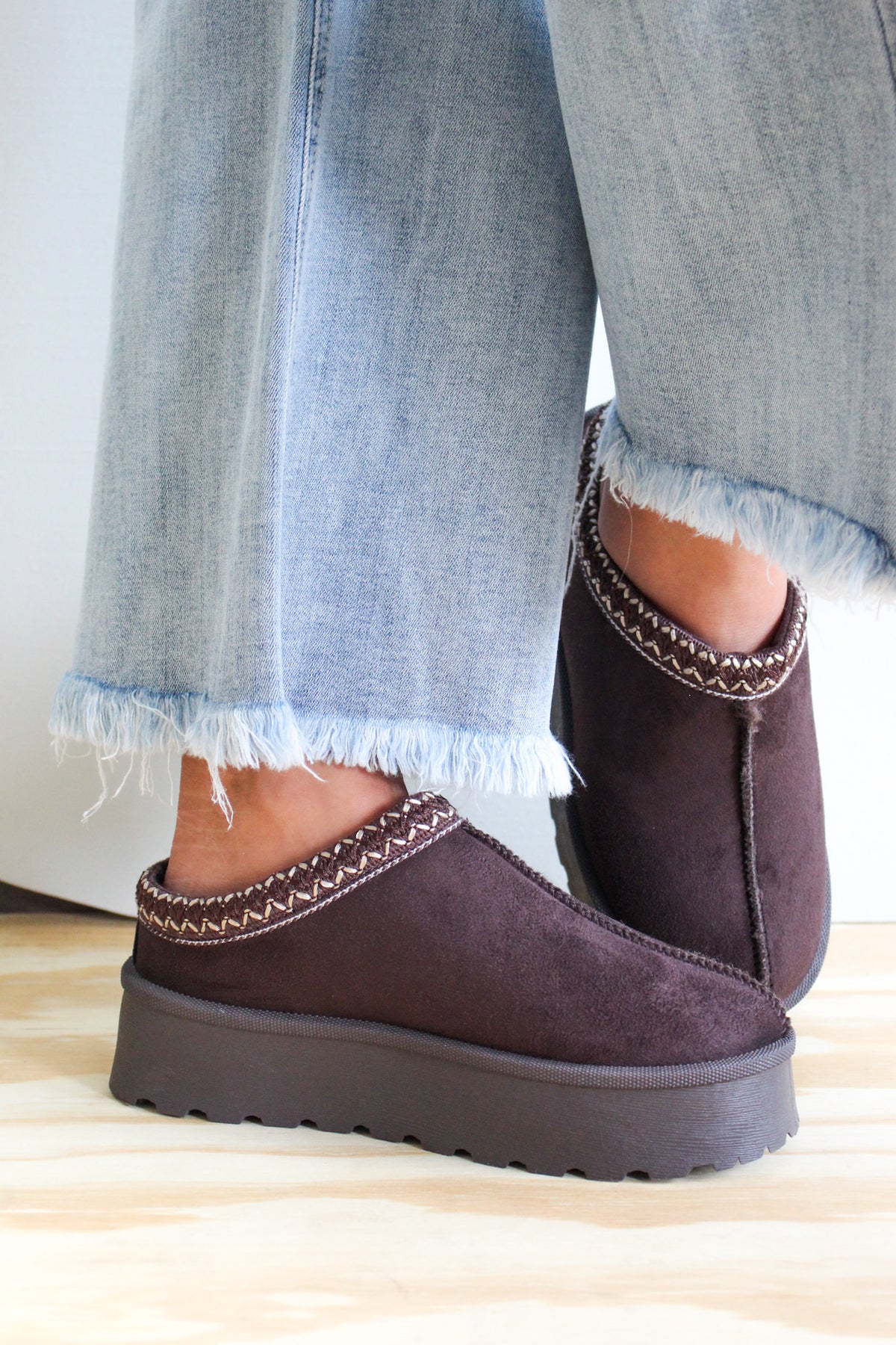 Cozy Cheer Platform Slip-On • Espresso Brown