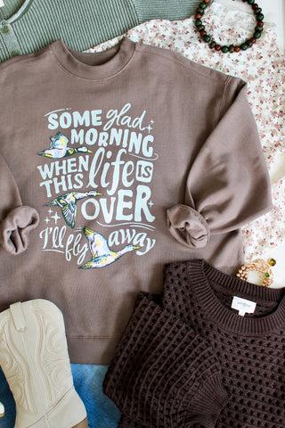 I’ll Fly Away Mock Neck Sweatshirt • Mocha