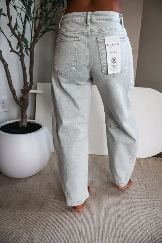 Camila Barrel Leg Jean • Pistachio