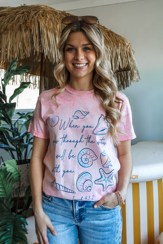 When You Pass Through The Waters Graphic Tee • Hibiscus