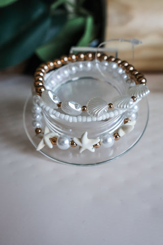 Seaside Charm Bracelet Set • White
