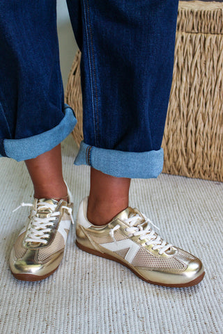 Mavis Mesh Panel Sneaker • Gold