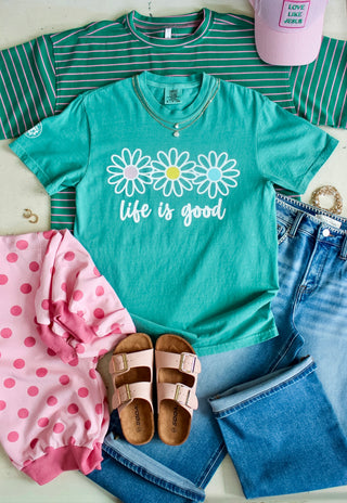 Life Is Good Graphic Tee • Seafoam