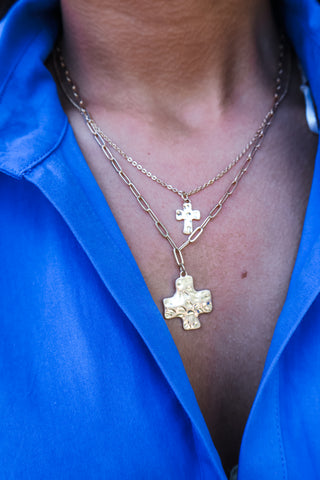 Blessed & Beautiful Cross Necklace • Gold