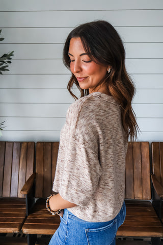 Fall Feels Cardigan Top • Heather Mocha