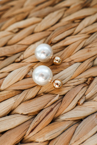 Beautiful Bauble Reversible Pearl Earrings • Gold