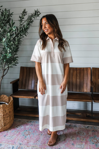 Summer days + Double plays • beige dress