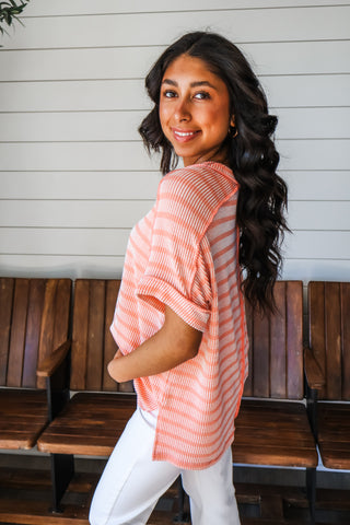 Color Crush Stripes • Bright Peach