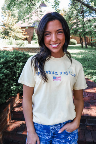 Red, White & Blue Graphic Tee • Lemon