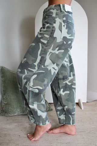 Sage High Rise Horseshoe Jean • Camo