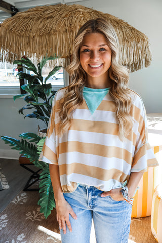 Mixed Media Stripes • Yellow/Mint