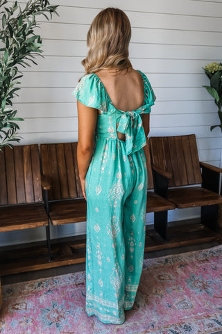 Garden Guest Jumpsuit • Green Floral