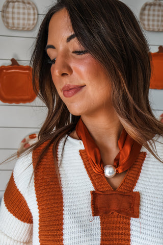 Harvest Stripes Sweater • Burnt Orange