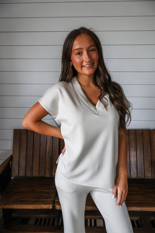 Elevated Essential V-neck • Bone