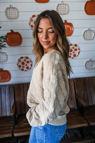 Brooklyn Quilted Pullover • Mustard
