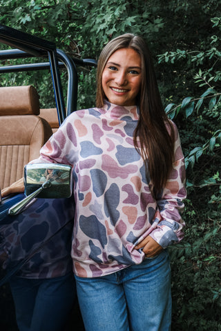Cute In Camo Pullover • Pink