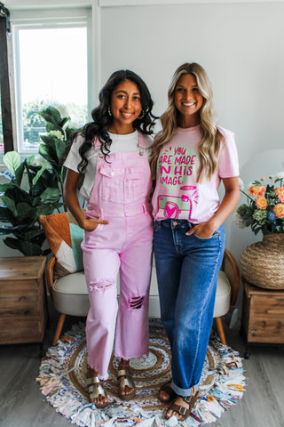 You Are Made In His Image Graphic Tee • Pink