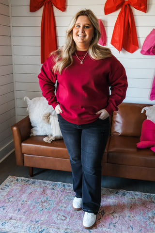 Never Better Crewneck • Wine - PLUS