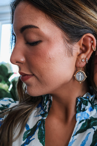 Refined Faith Cross Earrings • Gold Mix
