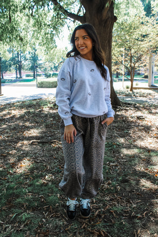 Touchdown Season Embroidered Pullover • Ash Grey - FINAL SALE