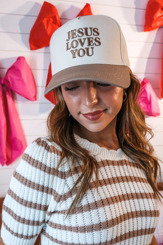 Jesus Loves You Trucker Hat • Mocha