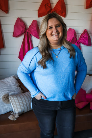 Super Soft Crewneck • Heather Blue - PLUS