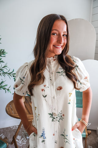 Secret Garden Shirtdress • Cream Floral