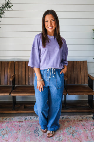 Cool Down Oversized Tee • Purple - FINAL SALE