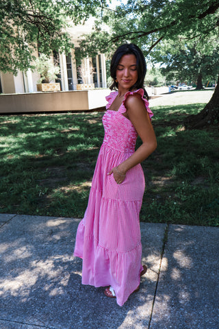 Summer Loving Gingham Maxi • Cherry Red