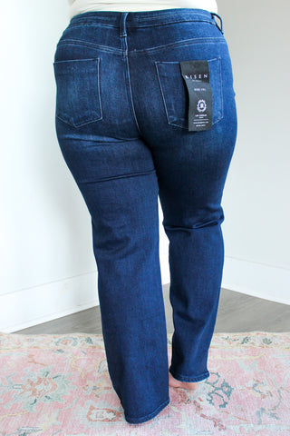 Molly Mid Rise Straight | Tummy Control • Dark Indigo - PLUS