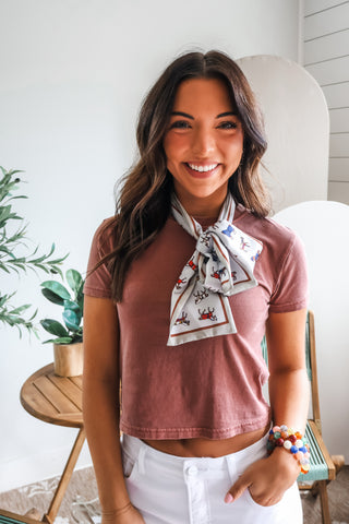 Need It Now Cropped Tee • Brick