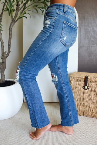 Alice Destructed Straight Leg • Medium Wash