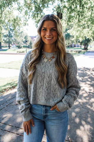 Cold Front Cable Sweater • Heather Grey