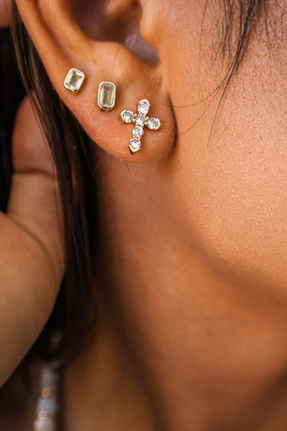 Blessed Beauty Cross Earrings • Gold