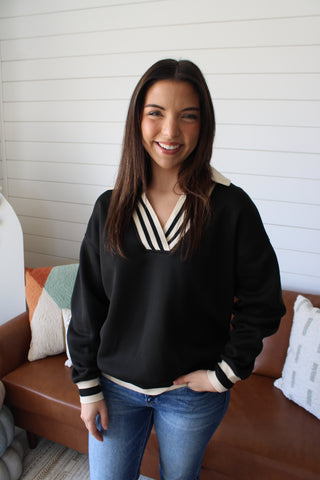 Fall Forward Polo Pullover • Black