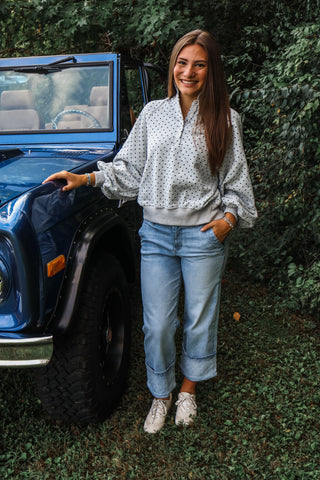 Dottie Snap Button Pullover • Heather Grey