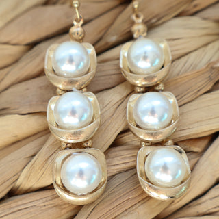 Standout Sophistication Pearl Earrings • Gold