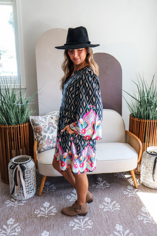 Fall Frenzy 18 • Black Satin Printed Mini - FINAL SALE
