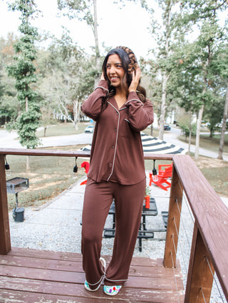 Christmas Eve Comfort Pajama Set • Chocolate