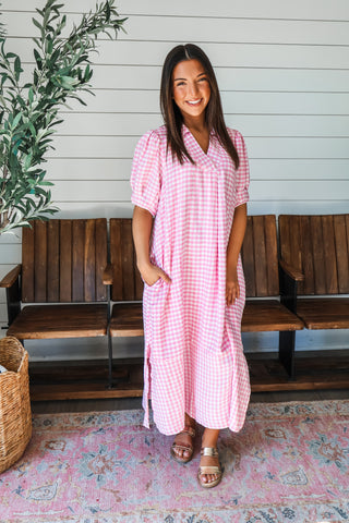 Pretty In Pink Gingham Dress