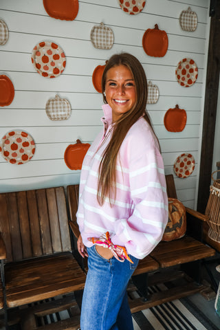 Pippa Striped Pullover • Pink