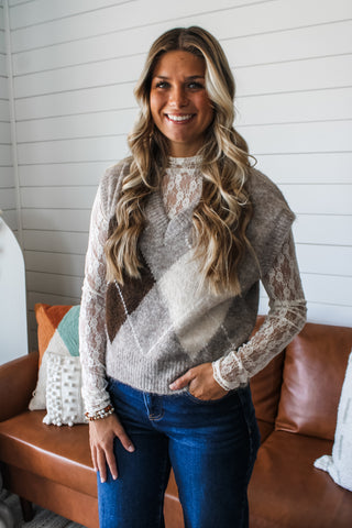 Always In Style Argyle Vest • Heather Mocha