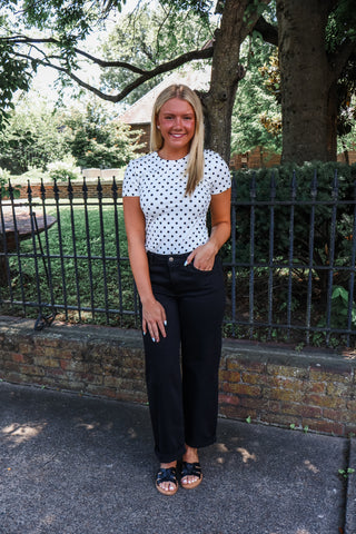Carefree Cutie Dotted Tee • White