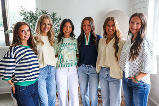 Preppy Stripes Pullover • Navy/Green