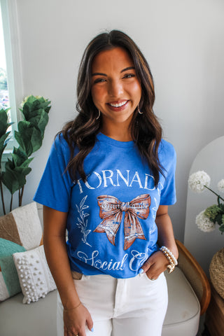 Tornado Social Club Graphic Tee • Heather Blue - FINAL SALE